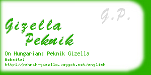 gizella peknik business card